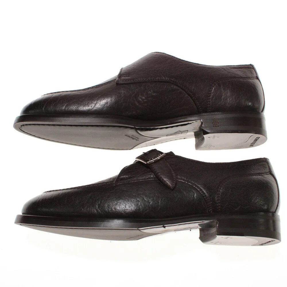 Di Bianco NWB Single Monk Strap Dress Shoes Size 40 (US 7) in Brown Leather